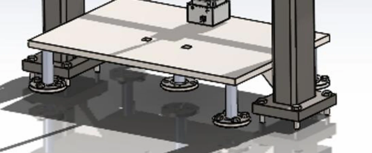 CAD figure showing the base table and support posts